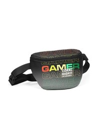 Resim Coral High Siyah Gri Gamer Baskılı Erkek Çocuk Bel Çantası Çok Renkli 