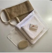 Resim %100 Keten 6'lı Banyo Hamam Seti 