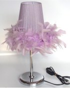 Resim Lila Açık Mor Tüylü Yatak Odası Çocuk Odası Abajur Diğer 