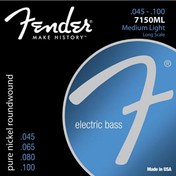 Resim Fender Original 7150 Pure Nickel Roundwound Long Scale 7150ML .045-.100 Bas Gitar Teli 