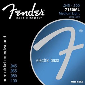Resim Fender Original 7150 Pure Nickel Roundwound Long Scale 7150ML .045-.100 Bas Gitar Teli 