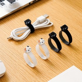 Resim 1/4'lük Sevimli Kedi Şeklinde Kablo Bağları Seti - Dayanıklı Naylon, Kablolara, Atıştırmalık Poşetlere ve Daha Fazlasına Organize Etmek İçin Mükemmel, Kablo Yönetimi | Eğlenceli Tasarım | Dayanıklı Naylon Askılar, Kablo Organizatörleri ve Depolama 