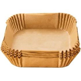 Resim Airfryer Pişirme Kağıdı, Fritöz Yağlı Kağıdı, Yanmaz Kağıt 50 Adet (Kare) 