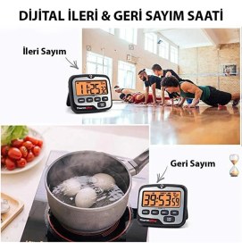 Resim Normadia Dijital Kronometre Seti, Mutfak ve Spor Için Geri Sayım ve Saat Özelliği 