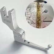 Resim Özel Tam Çelik Endüstriyel Dikiş Makinesi Aksesuarları, Düğün Elbisesi Hemming Beading Kumaş Payet Dikiş Makinesi 