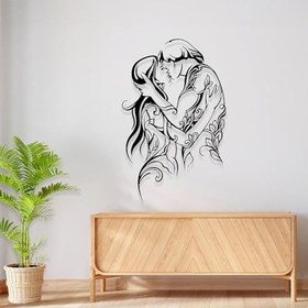 Resim Abronya Romantik Yatak Odası Tabloları Öpüşen Çift Temalı Metal Tablo 