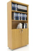 Resim Modüler Dünyası Kapaklı Kitaplık Dosya Dolabı Teak - 80X38X188 Teak 