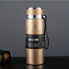 Resim Xuweiwei 1000ml Premium Paslanmaz Çelik Altın Termos 48saat Soğuk 24saat Sıcak Tutar Taşma Önleyici Kapak Mat Yüzey 