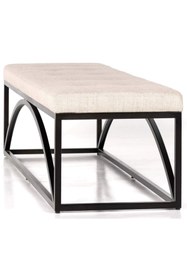 Resim Passion Fade Dekoratif Yatak Ucu Oturma Bankı Makyaj Oturağı Metal Ayaklı Bej Puf Bench 