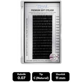 Resim Misyul 0.07c Natural Kıvrım 11 Mm Soft Eyelash Doğal İpek Kirpik 16'lı 