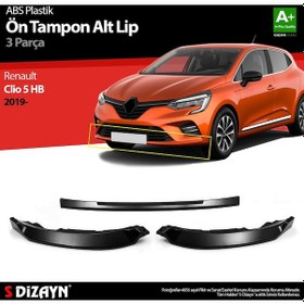 Resim Renault Clio 5 Hb Abs Plastik Ön Tampon Alt Lip 3 Prç. 2019 Üzeri 