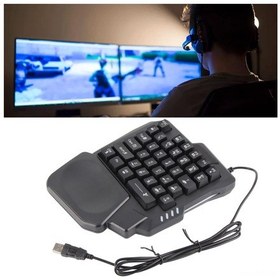 Resim Xindoker K13 Tek El Oyun Klavyesi, 35 Tuşlu Usb Kablolu, 3 Renkli Arka Işık, Su Geçirmez, Dürtme Dirençli, Bilgisayar Ve Mobil Oyunlar İçin 