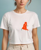 Resim Düşünen Kadın Crop Tişört 