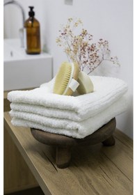 Resim Line Luxury Pamuklu 2li El Yüz Havlusu 50x90 - Krem Krem 