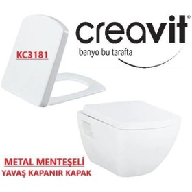 Resim Creavit Tp326 Asma Klozet + Kc3181 Metal Menteşeli Yavaş Kapanır Duroplast 