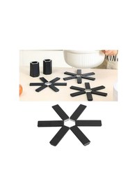 Resim 3 Adet Nihale Katlanabilir Isıya Dayanıklı Tencere Caydanlık Nihalesi Siyah 