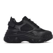Resim Derimod Kadın Siyah Bağcıklı Kalın Tabanlı Sneaker, Kışlık Spor Ayakkabı 25AFE220014 