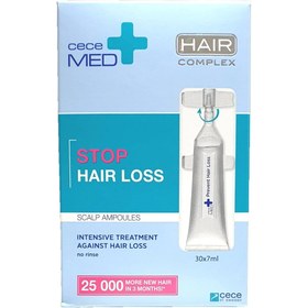 Resim Cecemed Stop Hair Scalp Ampoules Dökülme Karşıtı Saç Bakım Ampulü 30 x 7 ml 