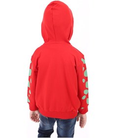Resim Toontoy Kids Toontoy Erkek Çocuk Kapüşonlu Fermuarlı Baskılı Örme Hırka - 2 İplik Kırmızı 