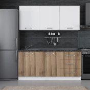 Resim Minar 180 Cm Mutfak Dolabı Beyaz Dore 180-D1 