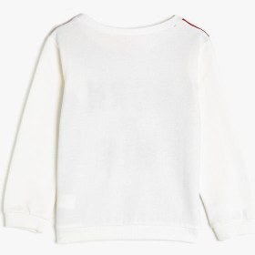 Resim Erkek Bebek Pamuklu Slogan Baskılı Sweatshirt 