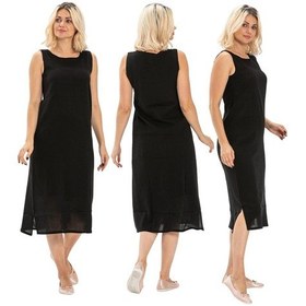 Resim Eliş Şile Bezi Pamuk Şile Bezi Kombinezon Kadın Kalın Atlet Askılı Uzun Elbise Astarı 3'lü Set Siyah-siyah-siyah Syh/sy/syh-siyah-siyah-siyah Siyah 