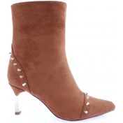 Resim Dgn K105-22k Kadin Troklu Sivri Burun Yandan Fermuarli İnce Topuklu Bot K105-1710-R1783 Taba 