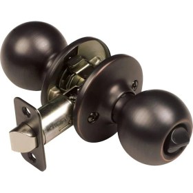 Resim TeknoKapsül 791590 Top 2 Yönlü Ayarlanabilir Kapı Tokmağı, Yağ Ovuşturdu Bronz, Gizlilik/yatak ve Banyo 