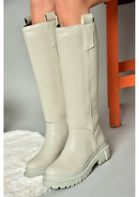 Resim Fox Shoes R973201109 Gri Kalın Tabanlı Kadın Çizme Gri 