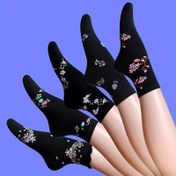 Resim 5 Çift Kadınlar için Çiçek Desenli Orta-Baldır Çorapları - Şık Japon Kore Stili Sonbahar Kış Günlük Moda, Yumuşak Nefes Alabilir Makinede Yıkanabilir Çok Yönlü Taytlar, Trendy Çorap Tasarımları 