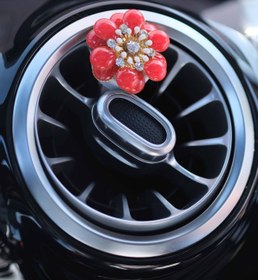 Resim TASARIM ARABAM ATİKE ELİF AKIN Kırmızı Kalın Yapraklı Çiçek Klima Koku No 5 