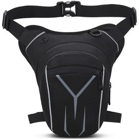 Resim Honeybeeshop Siyah Motosiklet Bacak Cantasi Gogs Cantasi Omuz Cantasi Crossbody Bel Cantasi Taktiksel Siyah 
