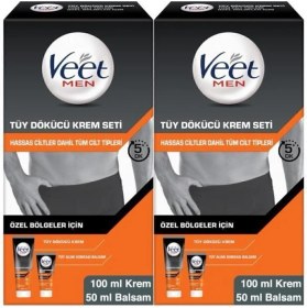 Resim Erkekler Için Özel Bölgeler Tüy Dökücü Krem Seti 2'li, 100 ve 50 ml 