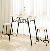 Resim Mutfak Masası Oval Tabure Takımı Masa Sandalye Takımı Beyaz 1474 