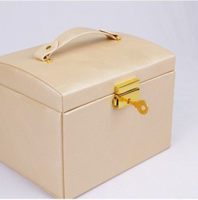 Resim Şık Tasarımlı Çok Gözlü Deri Kilitli Takı Ve Mücevher Kutusu 