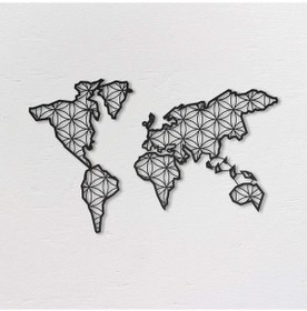 Resim Dünya Haritası Lazer Kesim Metal Duvar Tablo 100x56 Cm 