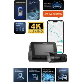 Resim 70MAI Araç Kamerası A800SE-1,4K Ultra Hd Çözünürlük,4k Ön ve Arka RC22 Kamera, Süper Gece Görüşü, Geliştirilmiş Ön Bellekli Acil Kayıt, 5 Modlu Adas, Süper Kapasitör, Daha Hızlı Wi-Fi 6 Araç Kamerası 