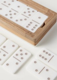 Resim Ceviz Ağacı Dekoratif Koleksiyonluk Domino Oyunu - Kahverengi 