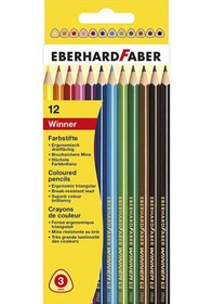 Resim Eberhard Faber Winner Üçgen Kuru Boya Kalemi 12'li 511412 