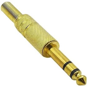 Resim Powermaster Pm-2227 Gitar Jack Stereo Sarı Gold Metal 