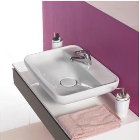 Resim Turkuaz Seramik Cerastyle Lal Serisi Tezgah Üstü Çanak Lavabo 60 x 42 CM 