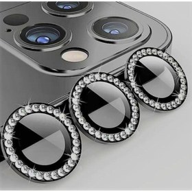 Resim RXP Iphone 11 Pro / Iphone 11 Pro Max/ Iphone 12 Pro Uyumlu Siyah Taşlı Kamera Lensi Koruma 
