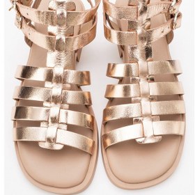 Resim Luvishoes Frade Rose Kristal Hakiki Deri Kadın Sandalet Pudra 