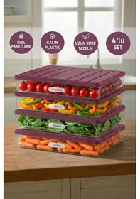 Resim Selka Home 4 Adet 2,25 Lt. Nora Organizer Buzdolabı Buzluk Düzenleyici Saklama Kabı 