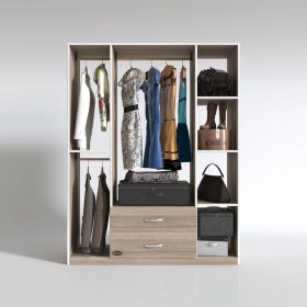 Resim Kenzlife giysi dolabı orhan 175*120*40 crd gardırop 2 çekmeceli 