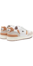 Resim Lacoste T-Clip Leather Mens Sneaker Hakiki Deri Günlük Spor Ayakkabı Beyaz 