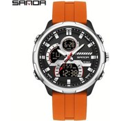 Resim Fochsia Sanda Erkek Büyük Kadranlı 5atm Su Geçirmez Spor Saati Turuncu Beyaz Diğer 
