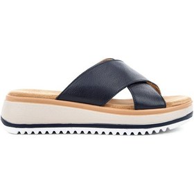 Resim Hush Puppies Hou 624203 Hakiki Deri Kadın Terlik Lacivert Lacivert 