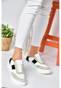 Resim Fox Shoes P274048809 Beyaz/Siyah Günlük Kadın Spor Ayakkabı Sneakers Beyaz - Siyah 