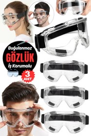 Resim Munico 3 Adet İş Sanayi Sıçrama Önleyici İş Güvenlik Gözlüğü Korumalı Bisikletçiler İçin Uygun Ferah Gözlük 